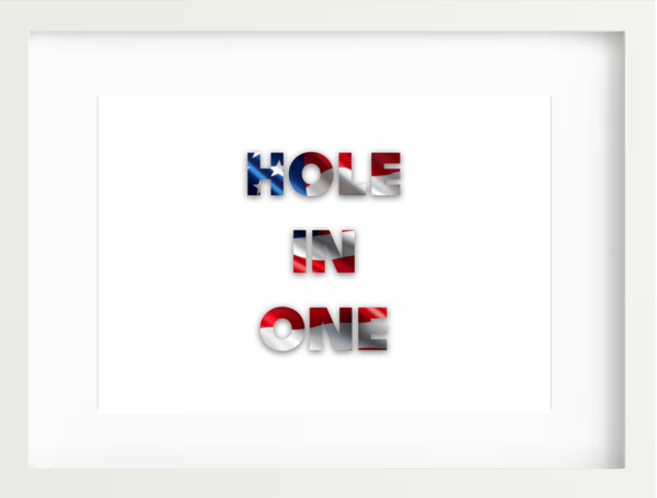 2025-16 HOLE IN ONE - trivial art 2025 by W. T. Falscher. Donald, what the hell are you doing? Documents & drawings. Unique pieces, prints, ready to hang.